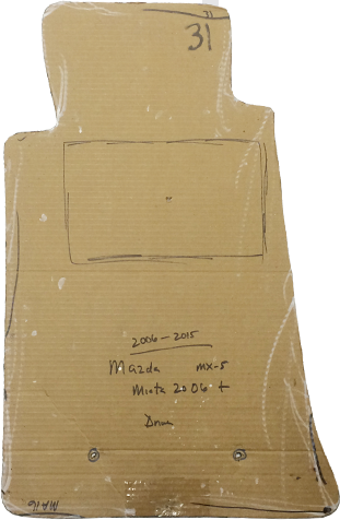 Mazda Miata Car Mat Template Pattern