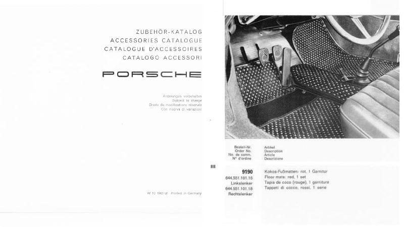 Porsche 356 Factory Accessory Catalogue