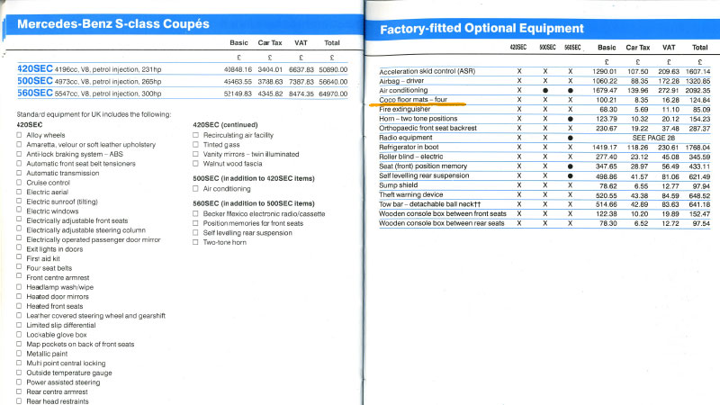 Mercedes-Benz Factoy Option Catalogue