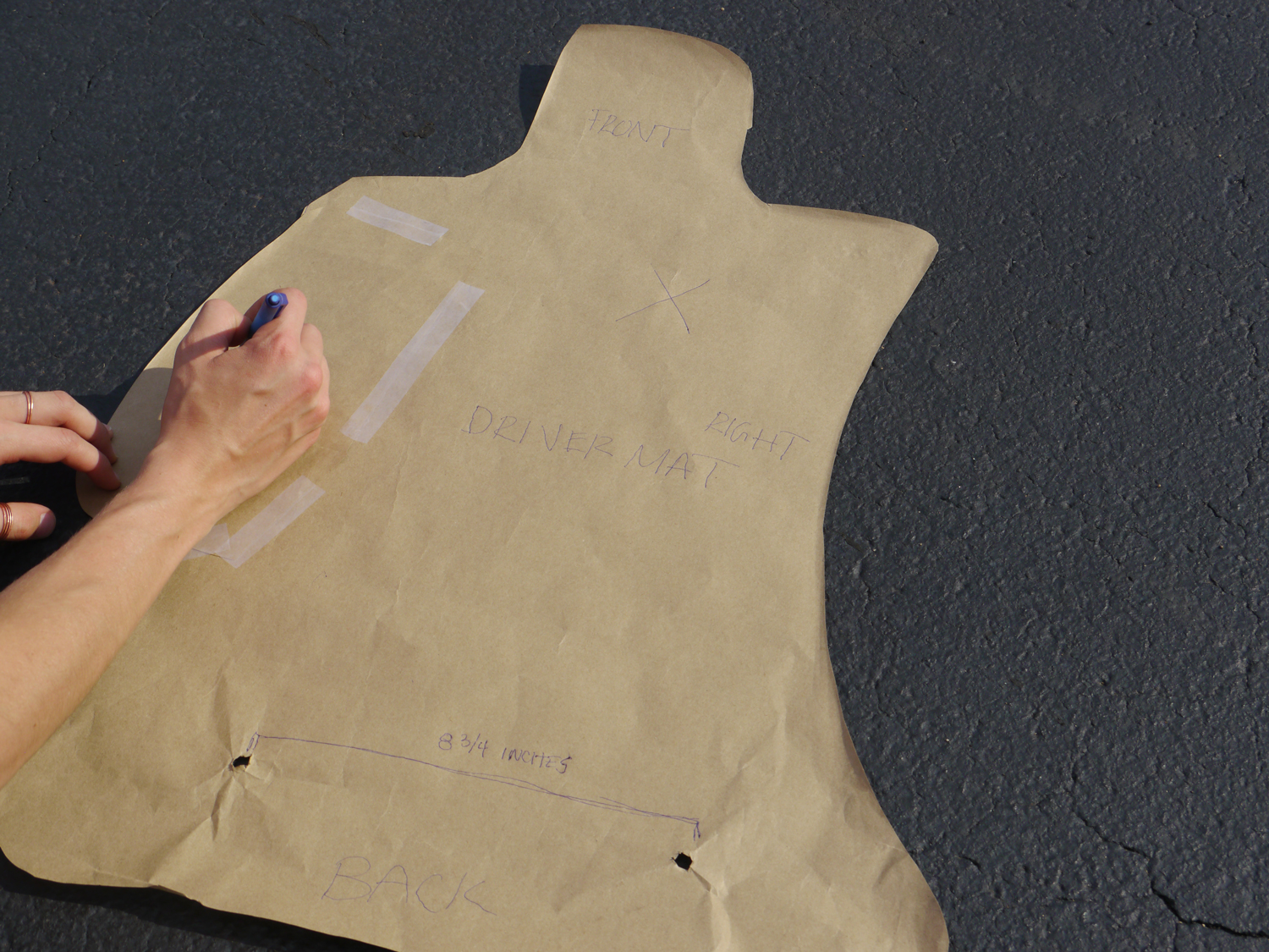 The four different parts that make up a cocomat floor mat.