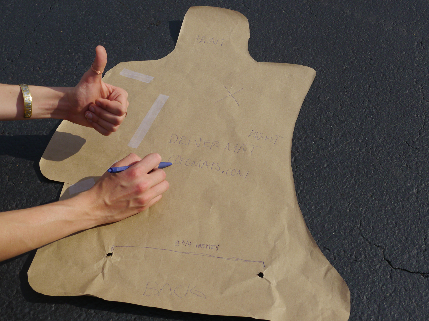 The four different parts that make up a cocomat floor mat.